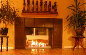 modern fireplace design using fireglass