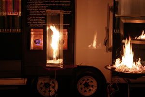 vortex recreational flame in a glass 