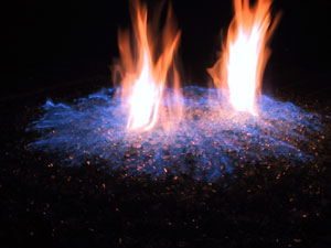 Blue flame fire pit