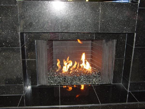 marble fireplace conversaion ideas using fireglass
