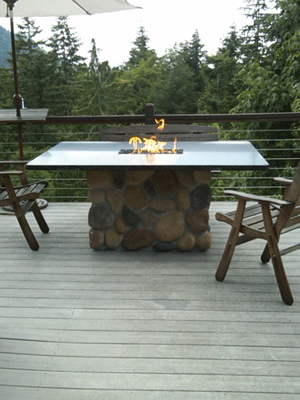 custom outdoor patio fire table 